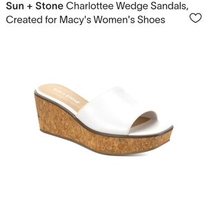 NWT Sun + Stone White Charlotte Wedge Sandals NEW with tags. Platform Sandal